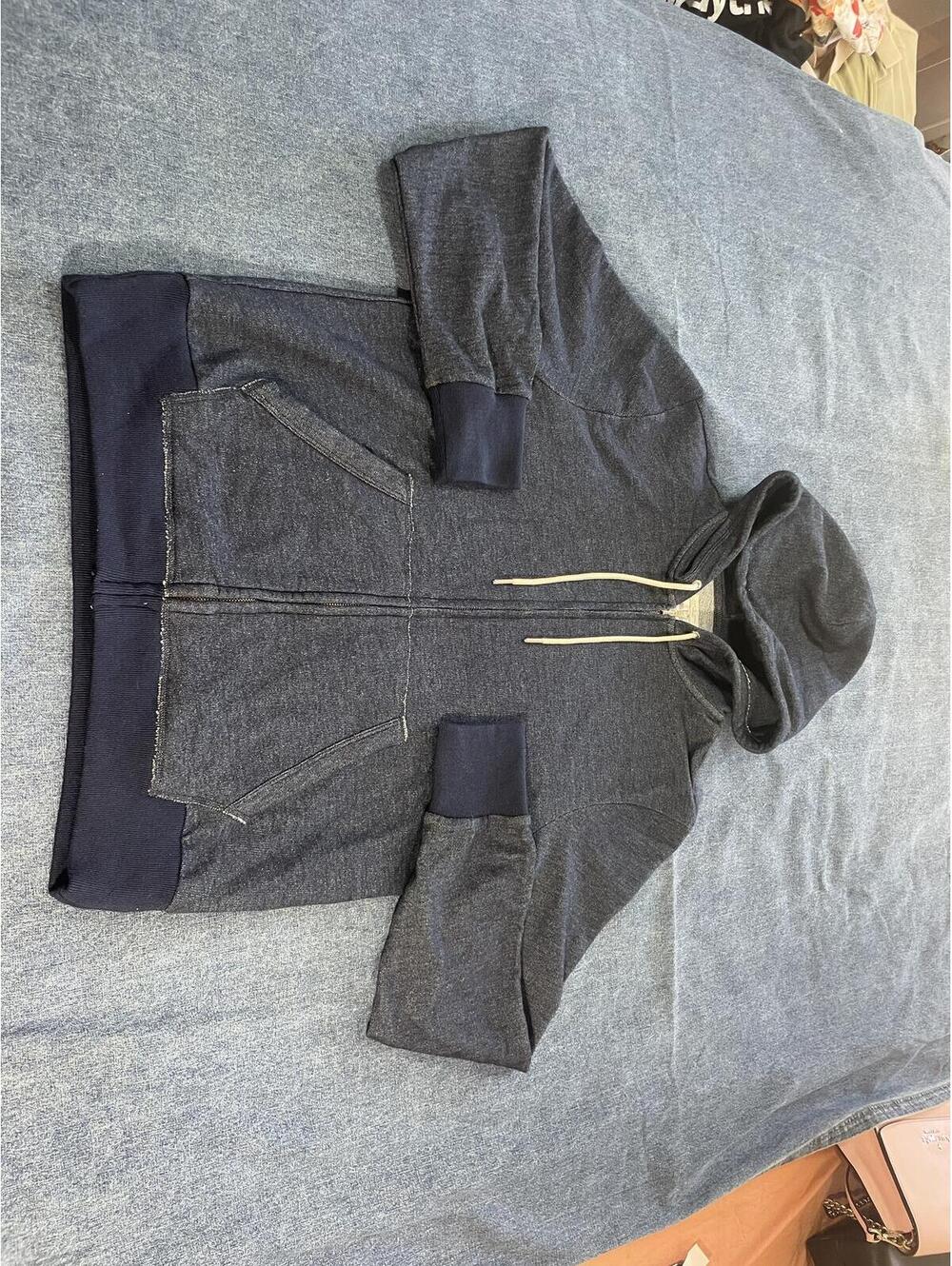 rag & bone Men's Large MIramar zip hoodie denim look vacation soft pockets
